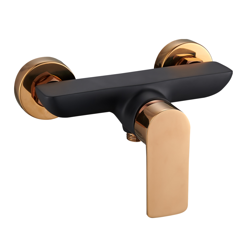 Musta kultainen seinään kiinnitettävä suihkuhana