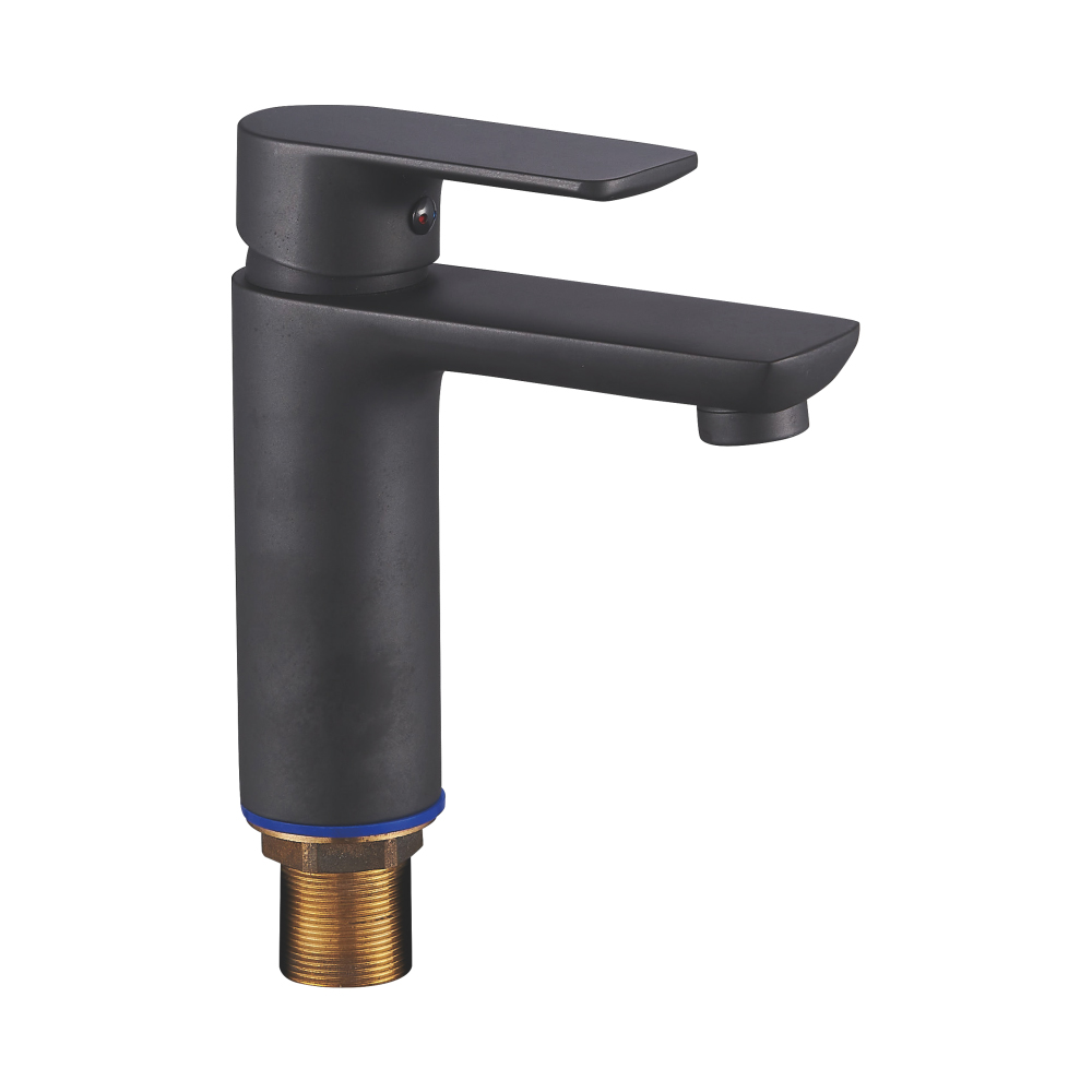 Musta yksireikäinen pesuallashana