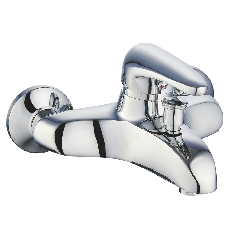 Seinälle kiinnitettävä kylpyamme ja suihkuhana